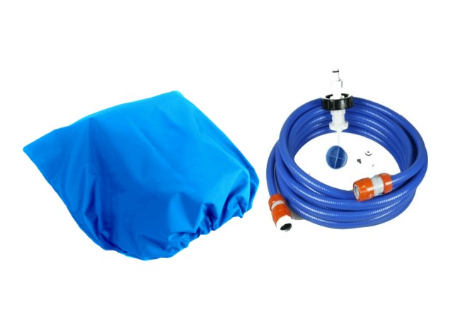 aquaroll mains adaptor and bag blue