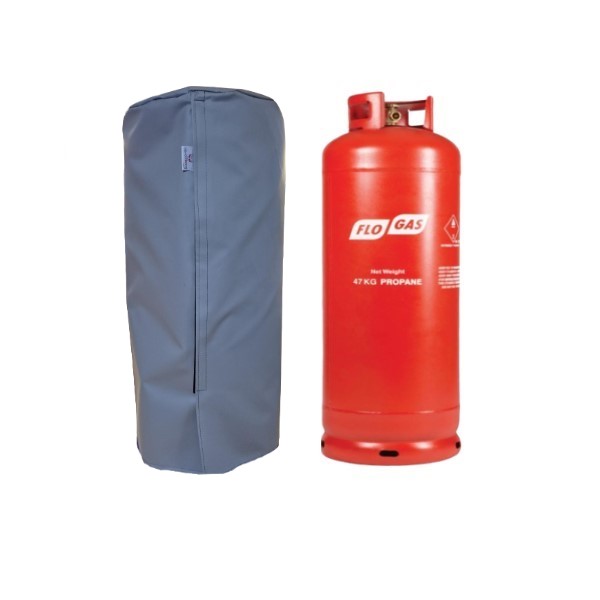 Gas bottle cover 47kg grey with velcro