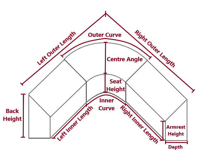 curved corner sofa shape
