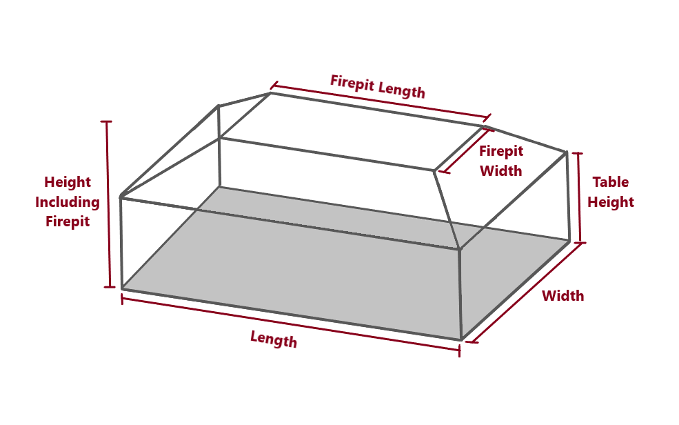 fire pit table cover shape