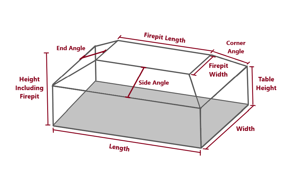 fire pit table cover shape