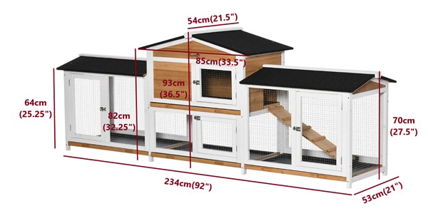 Large 2 Tier Hutch Cover Measurements 