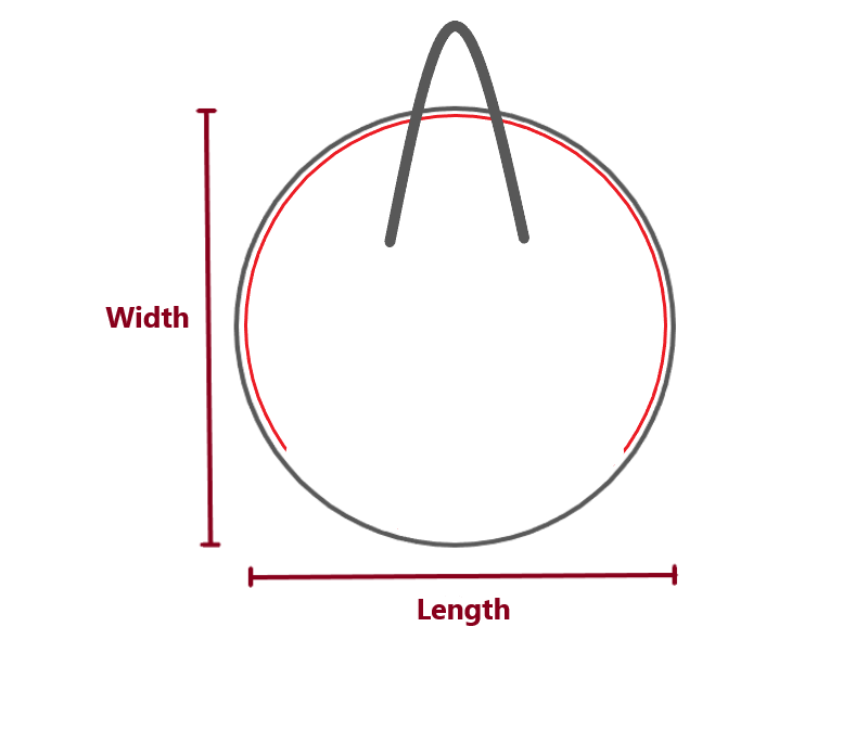 round zipped flat bag shape