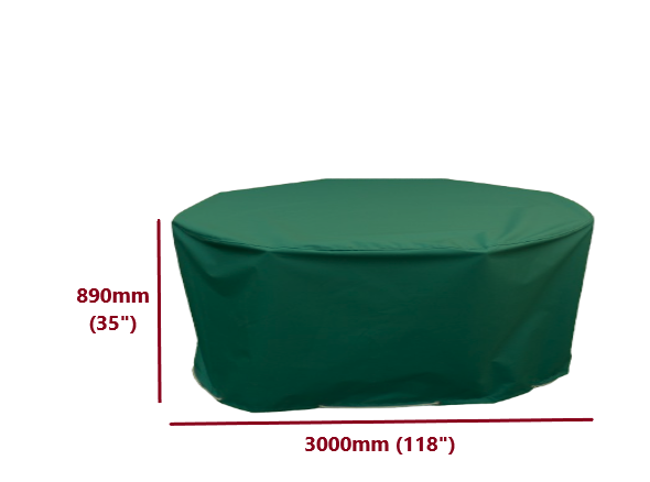 round table cover green 3000 x 890