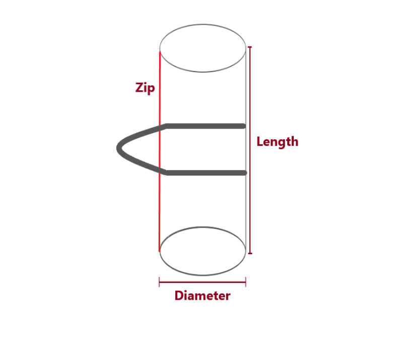 round zipped bag shape option 1