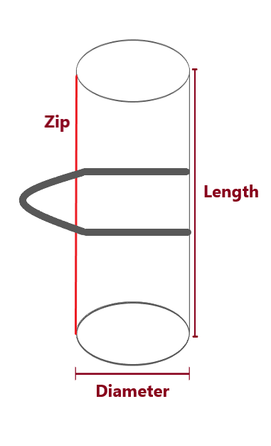 round zipped bag shape option 1