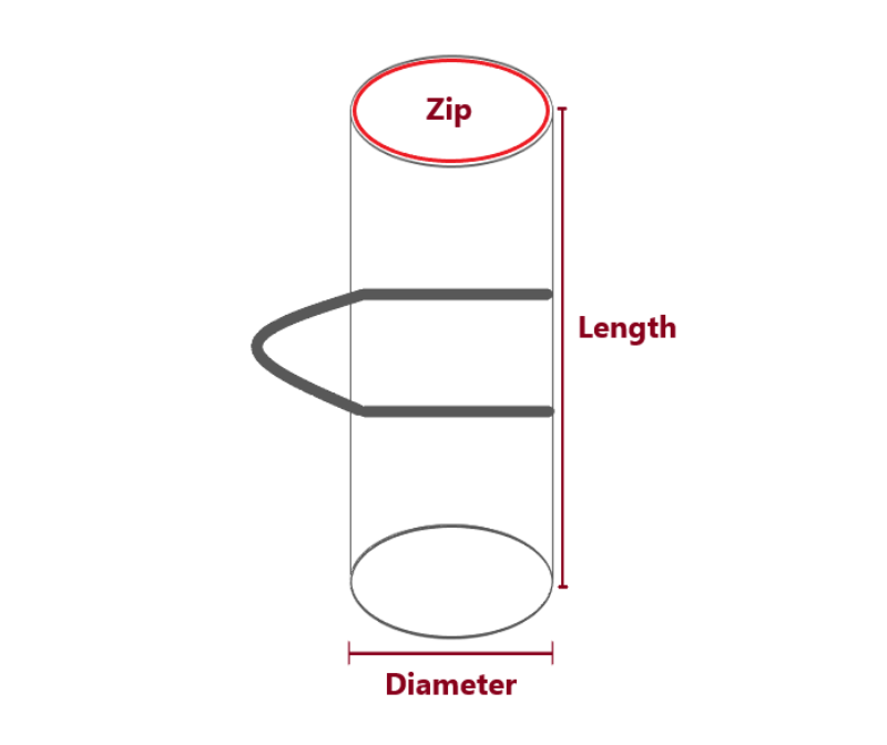 round zipped bag shape option 2