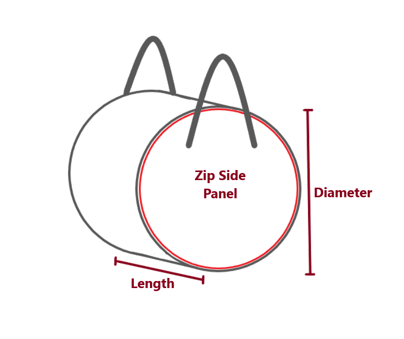 round zipped bag shape option 3