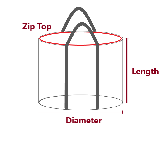 round zipped bag shape option 4