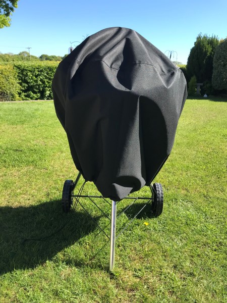 mychoose Barbecue Cover Black Round BBQ Cover 24-Inch Waterproof Dust-proof Anti-UV Kettle BBQ Grill Cover Outdoor Garden Patio Grill Protection,Black,61x72cm
