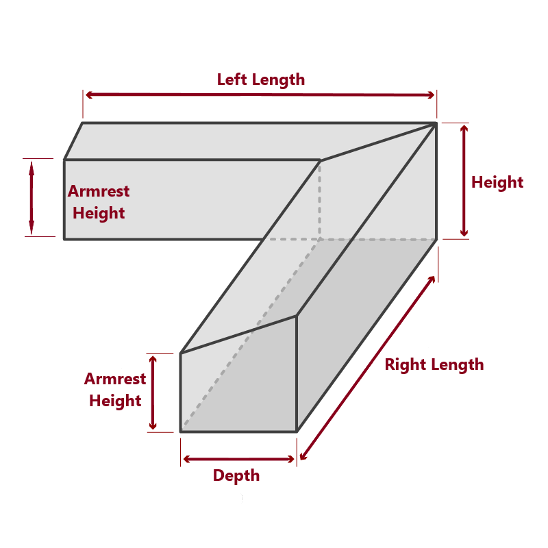 corner cover with low armrest